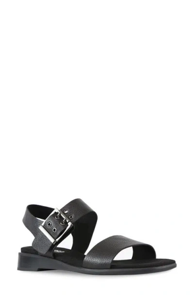 Munro Meena Sandal In Black Tumbled Calf Leather