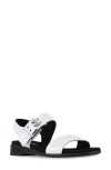 Munro Meena Sandal In White Patent Leather