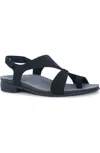 Munro Meghan M491086 Sandal Womens 7.5 Black Leather Asymmetric Slingback Khd736 In Black