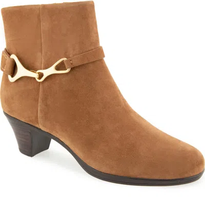Munro Robyn Leather Bootie In Brown