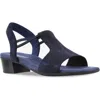 Munro Susan T-strap Sandal In Blue Shimmer Suede