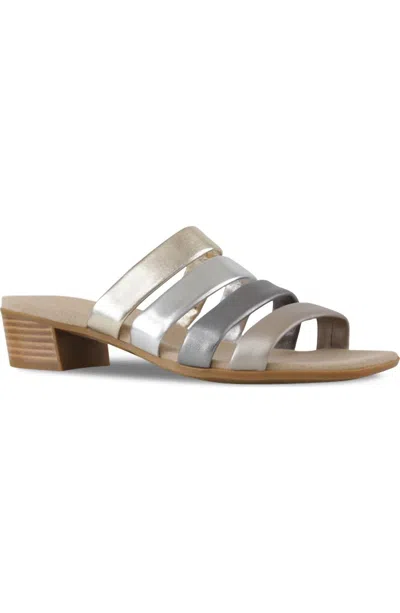 MUNRO WOMEN'S ADRIANNE SANDAL IN TAUPE METALLIC