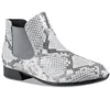 Munro Women's Cate Chelsea Boot In Grey Snake Leather