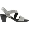 Munro Women's Lucia Grey Metallic Suede Heels Sandal In Grey In Gray