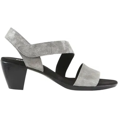 Munro Women's Lucia Grey Metallic Suede Heels Sandal In Grey In Gray