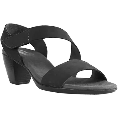 Munro Women's Lucia Heel Sandal In Black Nubuck