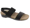 Munro Women's Pisces Sandal In Black Woven In Multi