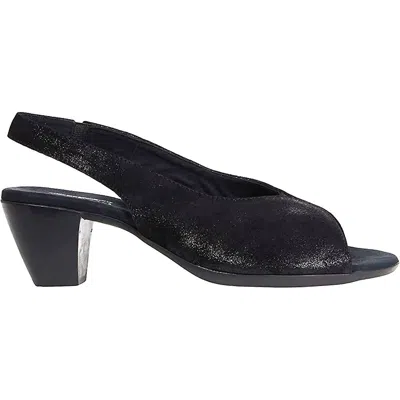 Munro Women's Rochelle Sling Back Sandal In Black Metallic