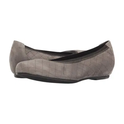 Munro Women's Vicki Quilted Flat Shoe In Etched Tauple Suede In Animal Print