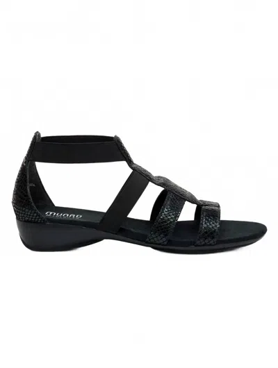 Munro Women's Zena Sandal In Black Petrol Snake In Animal Print