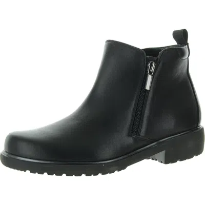 Munro Womens Double Zipper Ankle Boots In Black