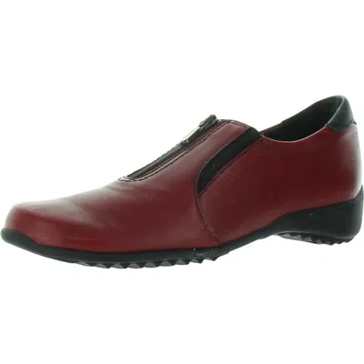 Munro Womens Laceless Faux Leather Flat Shoes In Red