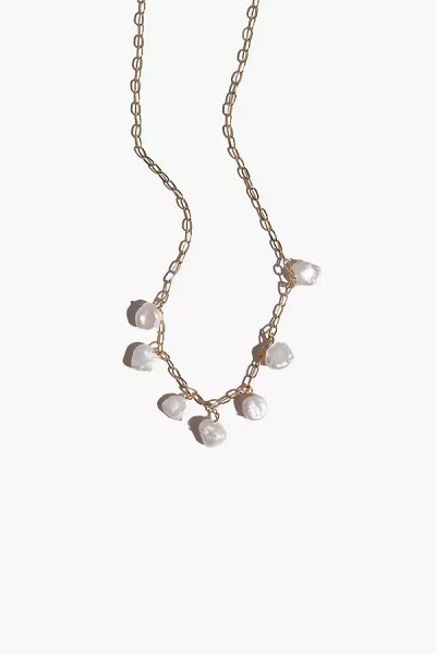 Muns Playa Pearl Charm Necklace In Gold