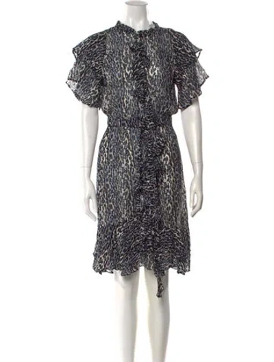 Pre-owned Munthe Animal Print Knee-length Dress In Blue