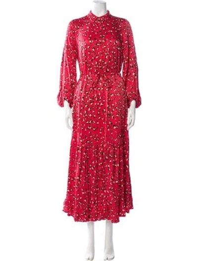 Pre-owned Munthe Animal Print Long Dress In Pink