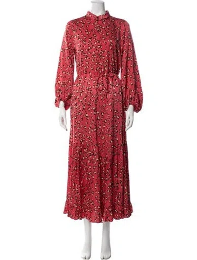 Pre-owned Munthe Animal Print Long Dress In Pink
