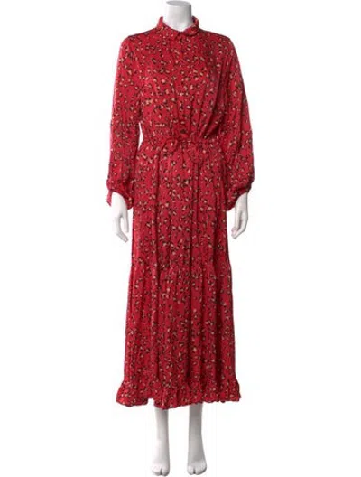 Pre-owned Munthe Animal Print Long Dress In Pink