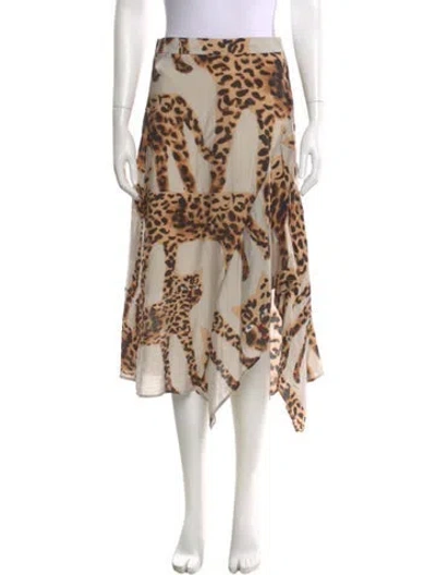 Pre-owned Munthe Animal Print Midi Length Skirt In Neutral