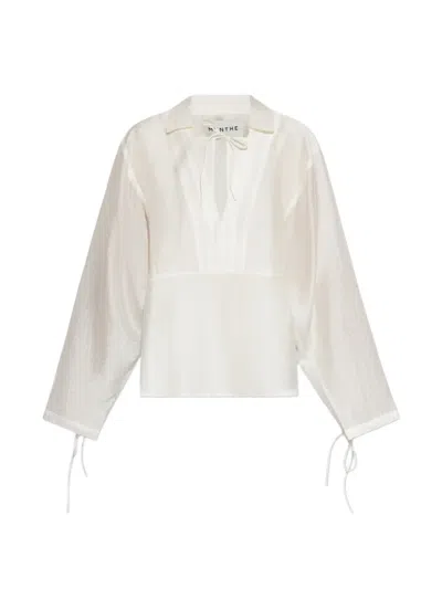 Munthe Babette Tie-neck Blouse In White