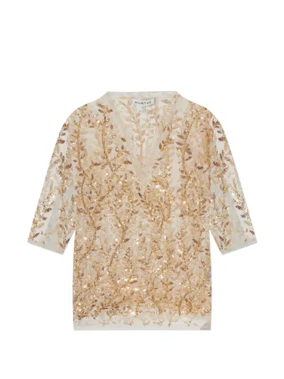 Munthe Babur Leaf-detail Top In Brown