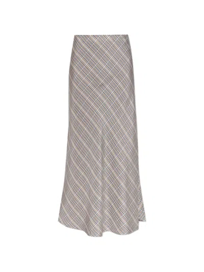 Munthe Bardot Checked Maxi Skirt In Pink