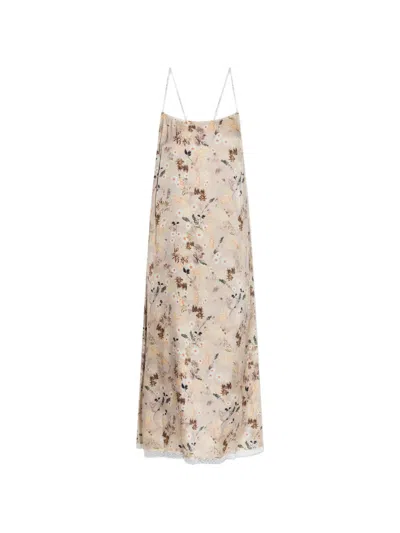 Munthe Barika Floral-print Midi Dress In Brown