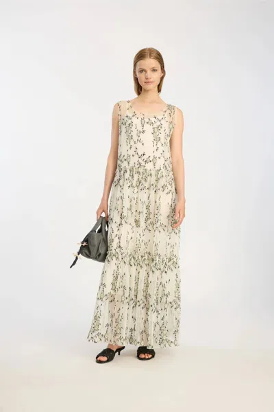 Munthe Barina Maxi Dress In Beige Print Kit In Multi