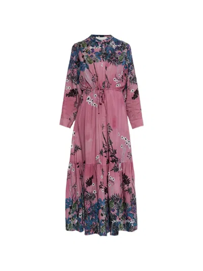 Munthe Bernadette Floral Midi Dress In Pink