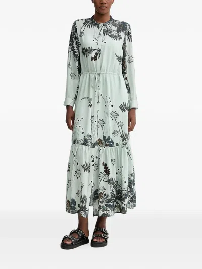 Munthe Bernadette Floral-print Tiered Maxi Dress In Green