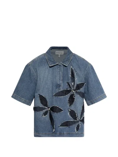 Munthe Bertrym Floral-appliqué Shirt In Blue