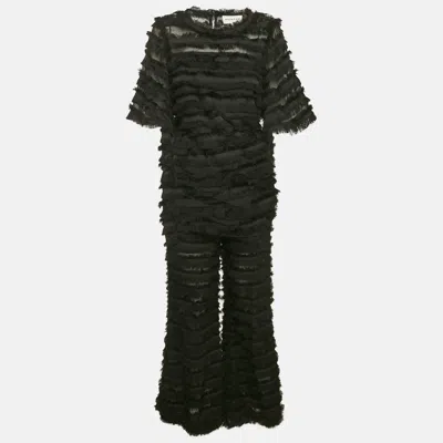 Munthe Black Crepe Frayed Detail Set