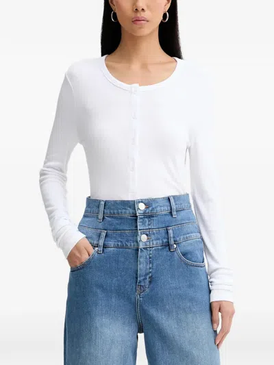 Munthe Buttoned Long-sleeved Top In White