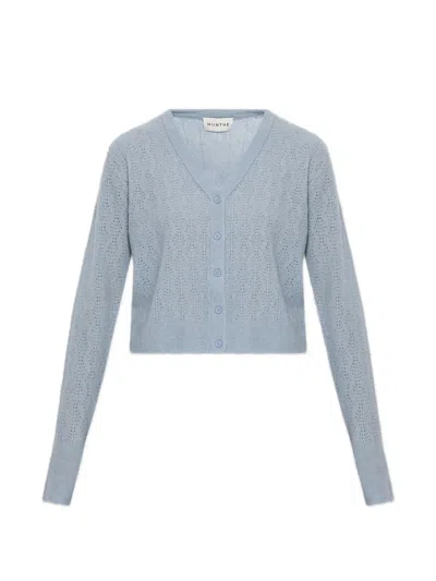 Munthe Byrd Pointelle-knit Cardigan In Blue