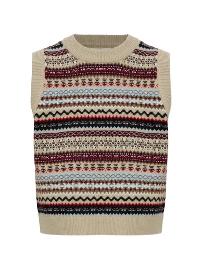 Munthe Callista Fair Isle Vest In Neutral