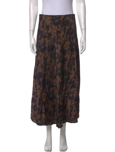 Pre-owned Munthe Camouflage Print Long Skirt In Multicolor