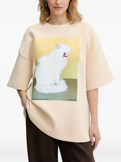 Munthe Cat-print T-shirt In Neutral