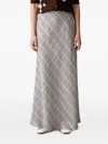 Munthe Check-pattern Flared Maxi Skirt In Neutrals