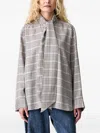Munthe Check-pattern Pussy-bow Blouse In Neutrals