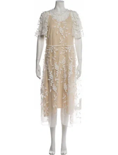 Pre-owned Munthe Crew Neck Midi Length Dress In Neutral