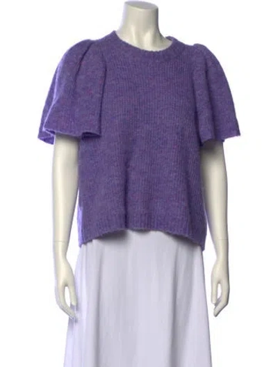Pre-owned Munthe Crew Neck Short Sleeve Crop Top In Purple