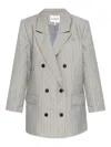 Munthe Double-breasted Pinstripe Blazer In Gray