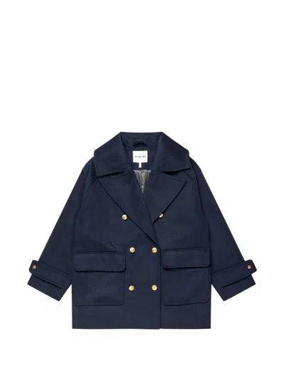 Munthe Double-breasted Button-cuff Coat In Blue