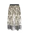 Munthe Embroidered Midi Skirt With Sheer Fabric And Lace Trim In Gray