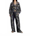 Munthe Fabert Floral Silk Pants In Black In Black