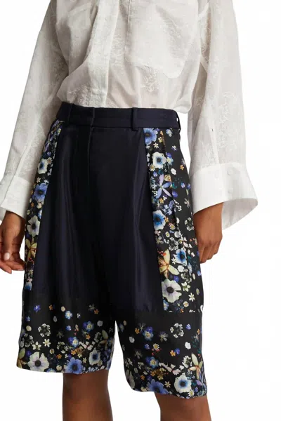 Munthe Fabiane Floral Print Shorts In Navy In Blue