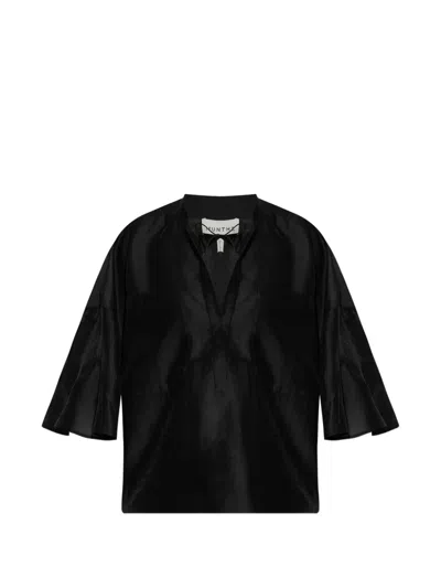 Munthe Flared-sleeve Blouse In Black