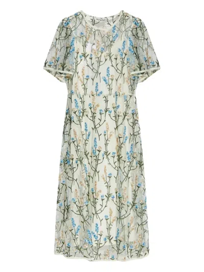 Munthe Floral-embroidered Dress In White