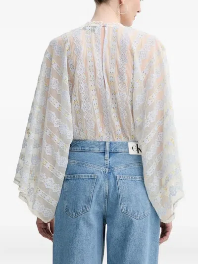 Munthe Floral-lace Blouse In Neutral