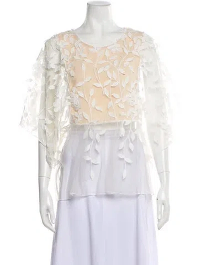 Pre-owned Munthe Floral Print Crew Neck Blouse W/ Tags In Neutral