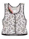 Munthe Floral-print Cropped Gilet In Black
